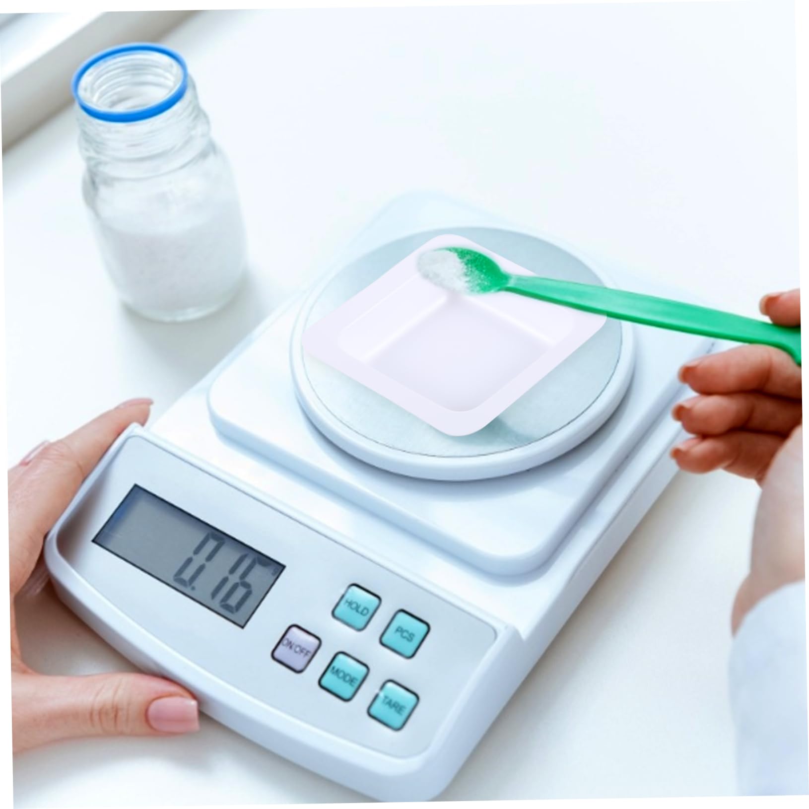 BELLIFFY 3sets Biologically Inert Weighing Plate Scale Tray Spout Square Pan Weighing Boat 7ml 50pcs*3