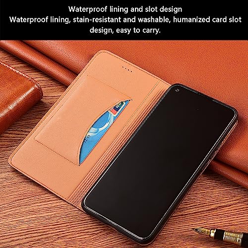 LXURY Capa de couro genuíno para Samsung Galaxy S23 Ultra/S23 Plus/S23, capa carteira magnética à pr