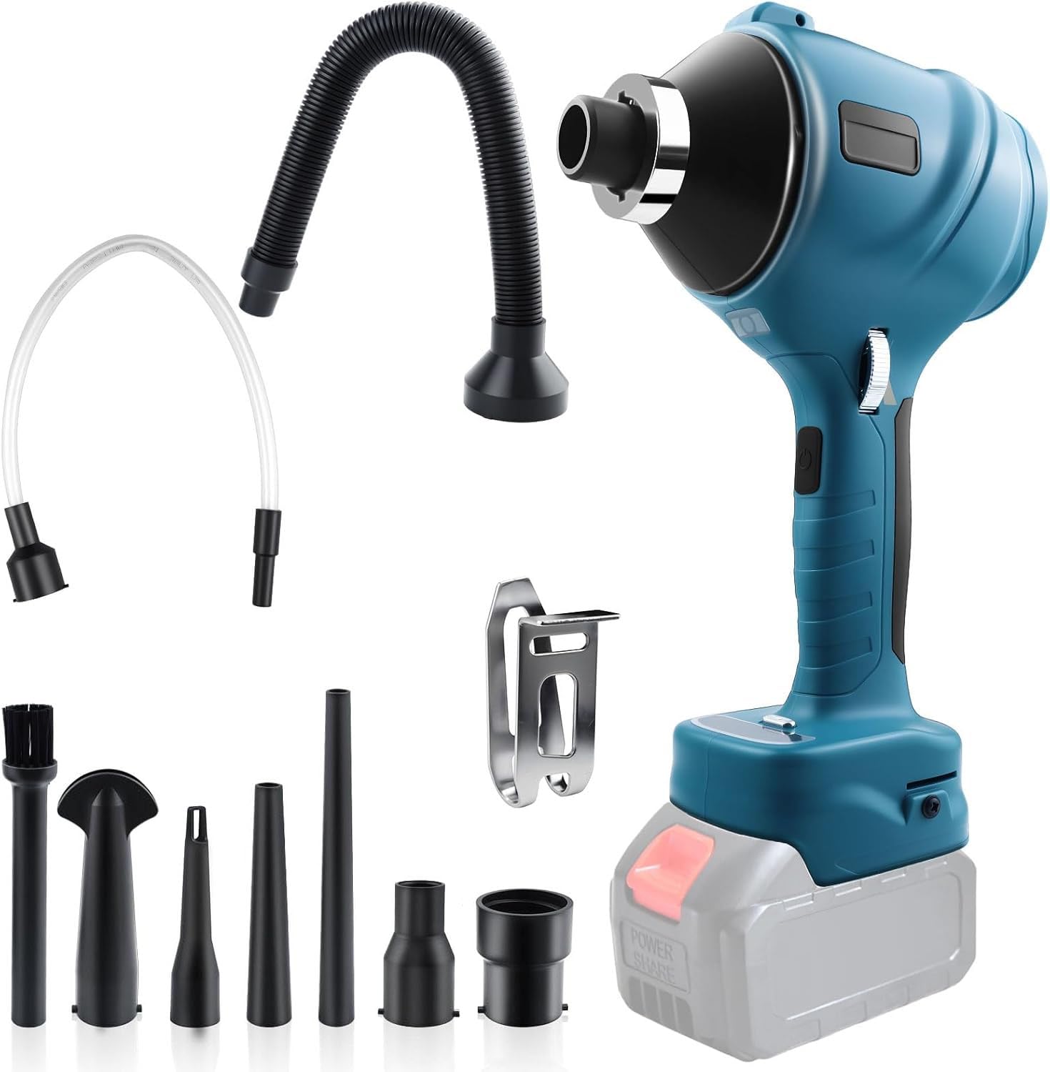 Kompatibel mit Makita Laubbläser akku Bläser 18V, 130m/s Druckluft gebläse 100000RPM Bürsten Motor, Auto Trockner & Luftgebläse für Laub, Schnee, Staub, PC Reinigung (Akku Nicht inkl)