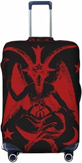 LOKLNEYK Zodiac Baphomet Luggage Cover, Premium Washable Suitcase Protector With Secure Zipper & Buckle Closure, Fits 18-32 Inch Travel Luggagemedium