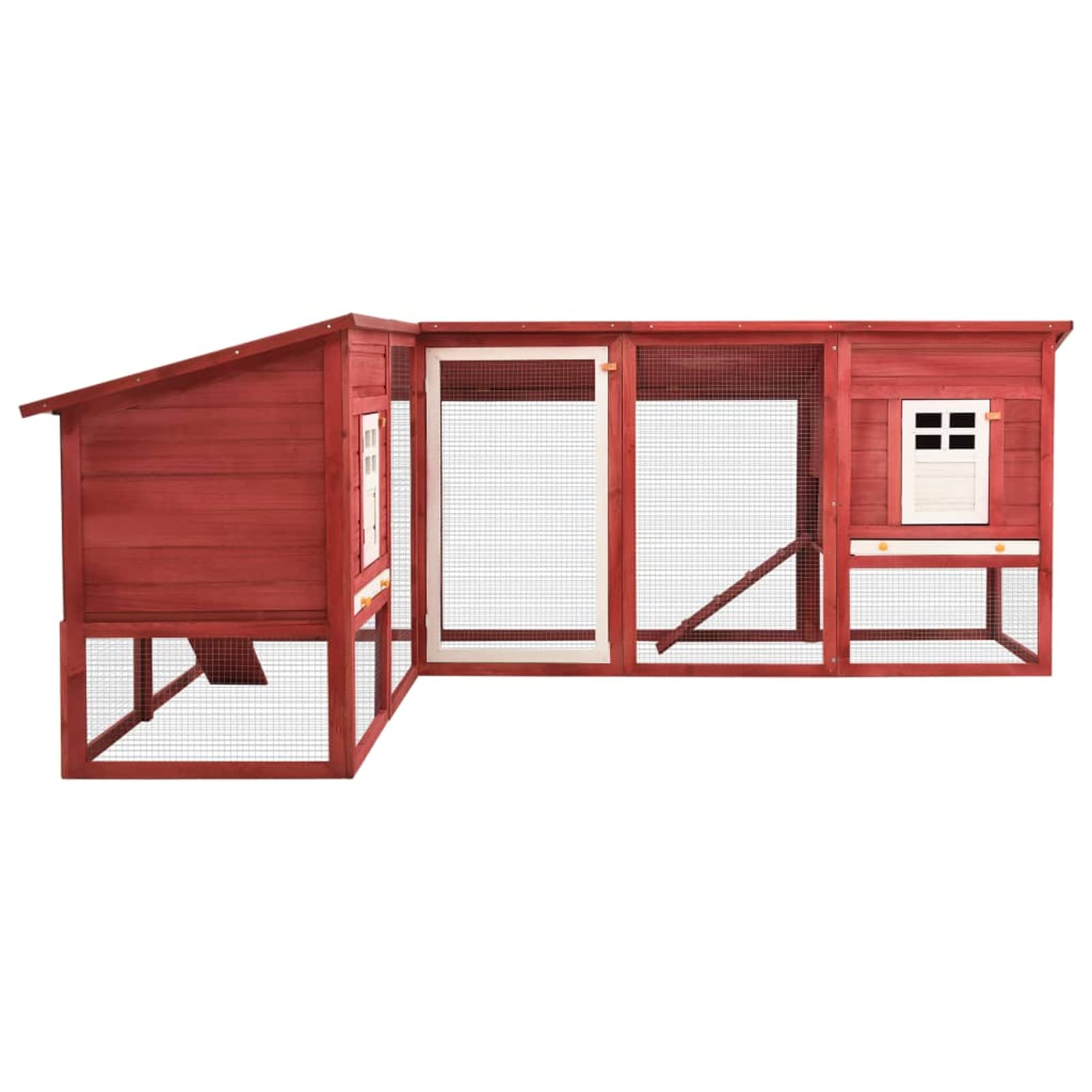 ShGaxin Jaula conejera de Exterior con Corral, Jaula Cobaya, Jaulas para Conejos, Jaula Hamster, Casa Conejo, Casita Conejo, Conejo, Madera Abeto Rojo Blanco