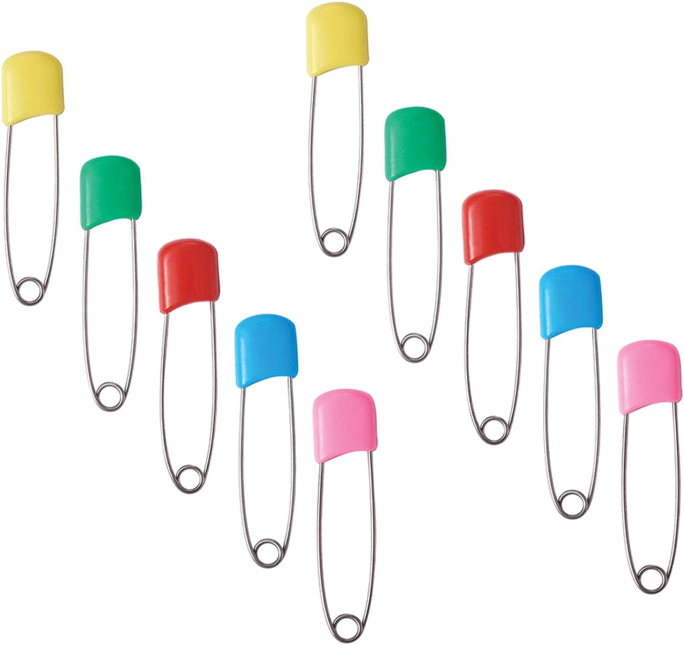 Trimming Shop 100pcs Iron Safety Pins Box, Plastic Head Diaper Pins for Baby Nappy Fastening Securing Clothing, Crafting - Image 5