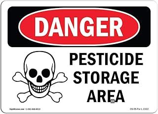 OSHA Danger Sign - Pesticide Storage Area | Plastic Sign | Protect Your Business, Construction Site, Warehouse & Shop Area | Â Made in The USA