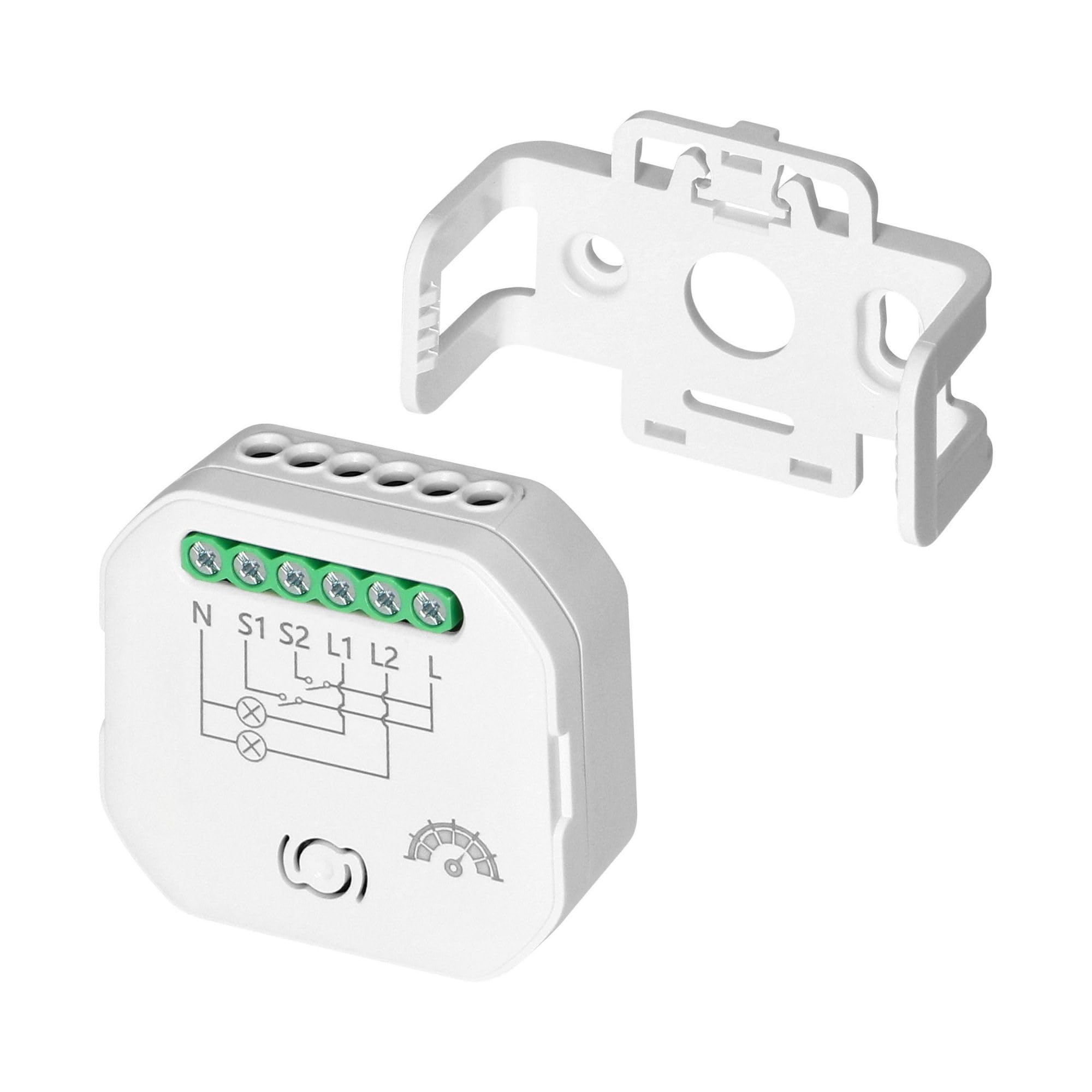 Interruttore Wifi/Bluetooth Relè Wifi Tuya Smart Controllo Remoto Rele per Luci Montaggio in Scatola di Giunzione o su Guida DIN (relè con dimmer - 2 canali)