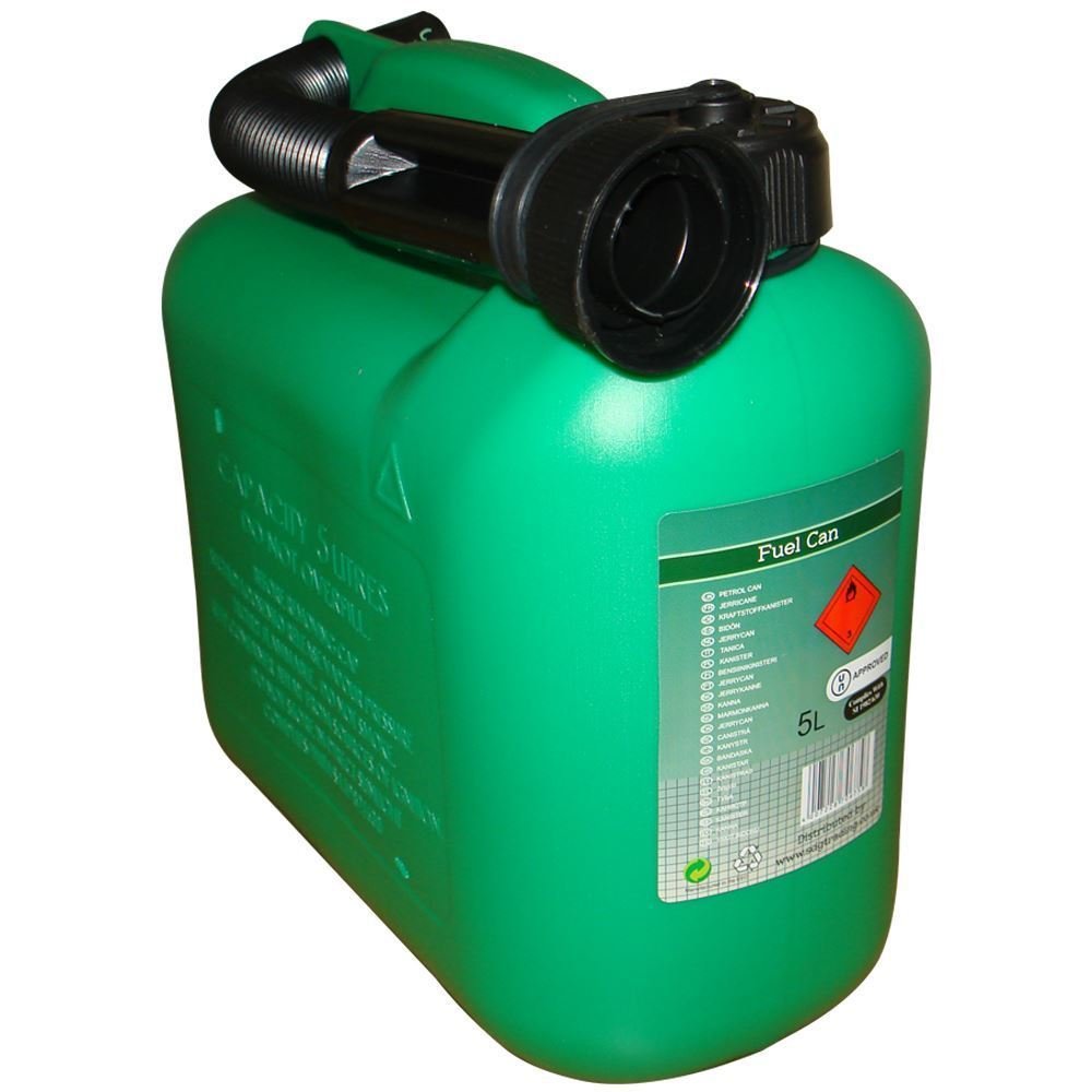 RocwooD 5 Litre Green Petrol Fuel Can Cannister