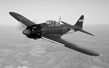 零戦＆ムスタング ポスター 絵画風 壁紙ポスター (はがせるシール式) ゼロ戦 零戦22型 A6M3