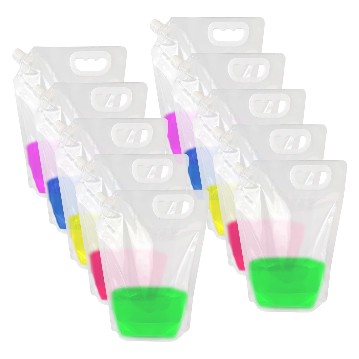 Rightpak Spout Pouches 100 Pieces 3 Litre with Handle Leak Proof Bags for Liquid Storage, Durable Plastic Flasks with Screw-on Caps, Concealable Smell Proof — image 1