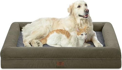 Yiruka Cama XL para perro, cama ortopédica de espuma viscoelástica de gel, cama lavable para perro con funda extraíble, parte inferior