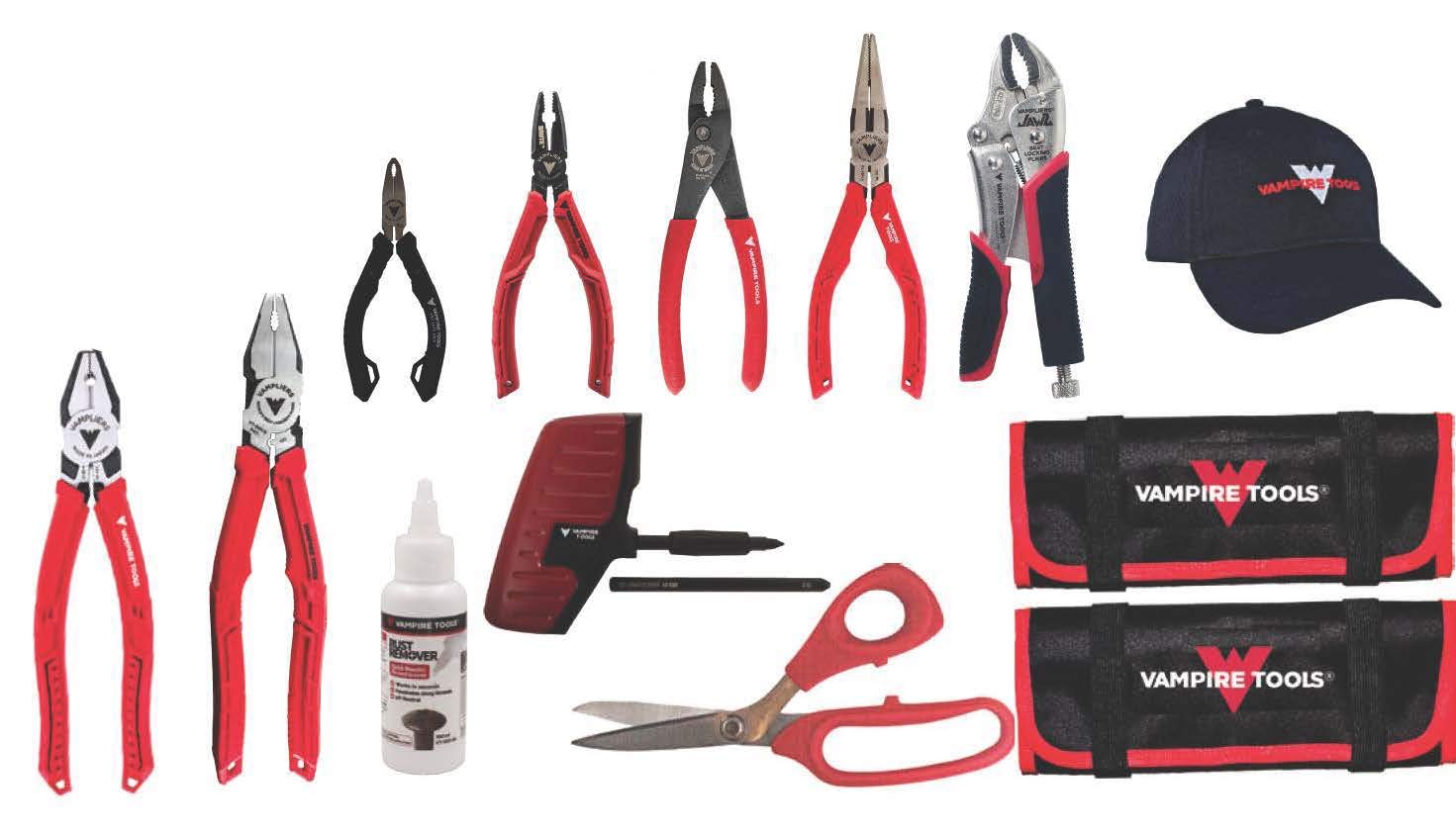 VampliersPremium 10-Piece Screw Remover Pliers + Scissors Tool Set. Remove Stripped/Damaged Screws. Includes Liquid Rust Remover, Kevlar Shears, Recessed Screw Extractor + 1 Cap and 2 Tool Pouches.