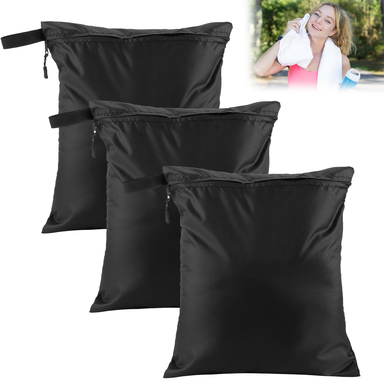 Sacco Portabiancheria Sporca Impermeabile - 3 Pezzi Con Cerniera, Per Palestra, Sport E Viaggi - Foto 10