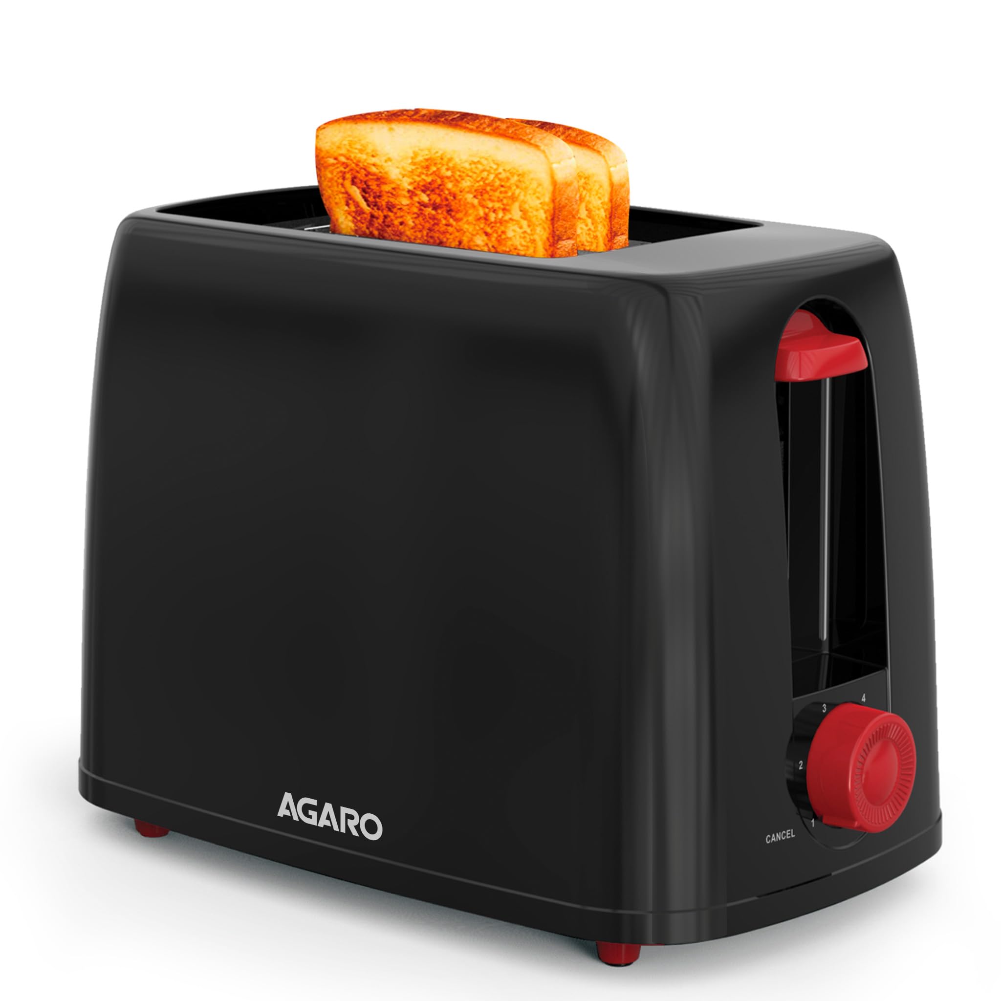 AGARO Olympia 750-Watt 2-Slice Pop-Up Toaster with 7 Toasting Settings & Removable Crumb Tray (Black)