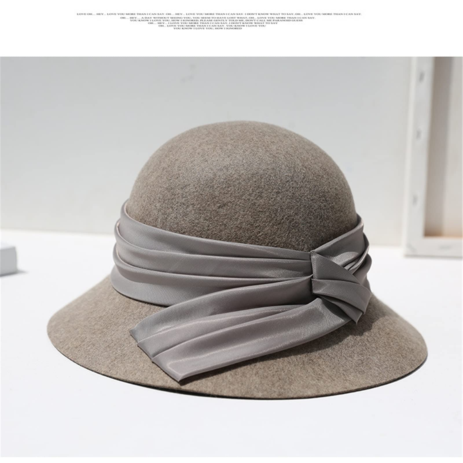 ZYC Women's Caldo Autunno Autunno Inverno Lana Cappelli Feltro Signore Dolci Cloche Cappello Cappello in Feltro Cappello da