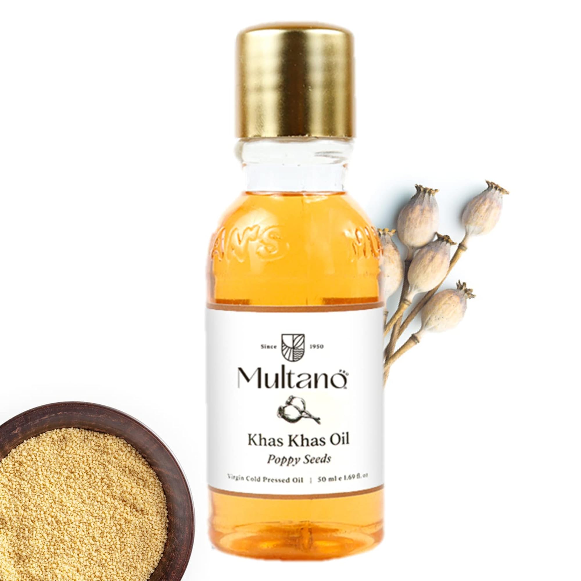 Cold Pressed Khas Khas Oil 100ml, Natural Hair & Skin Care