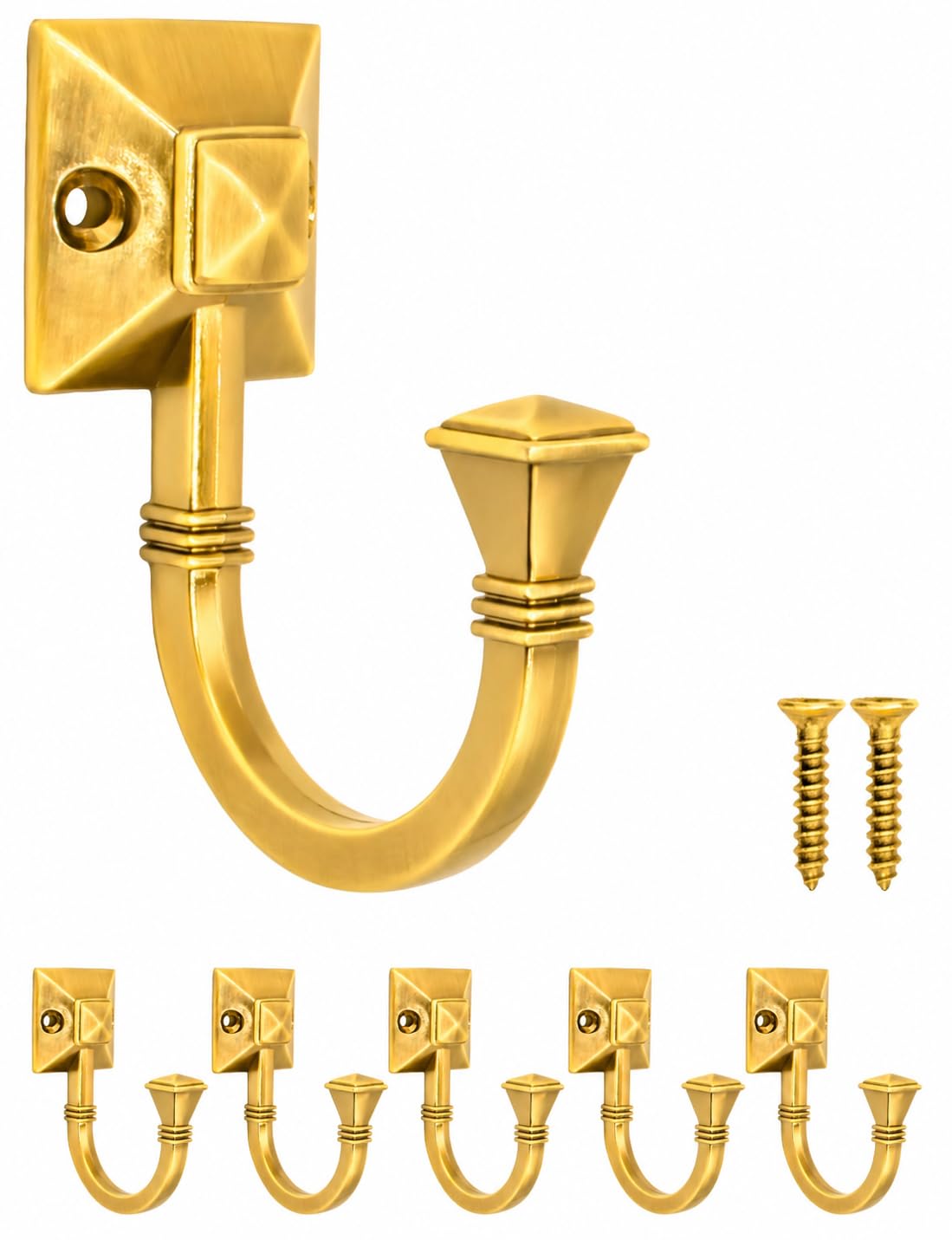Patère murale en métal vieilli doré Fuxxer 85mm pour suspendre vos vêtements avec élégance lot de 5
