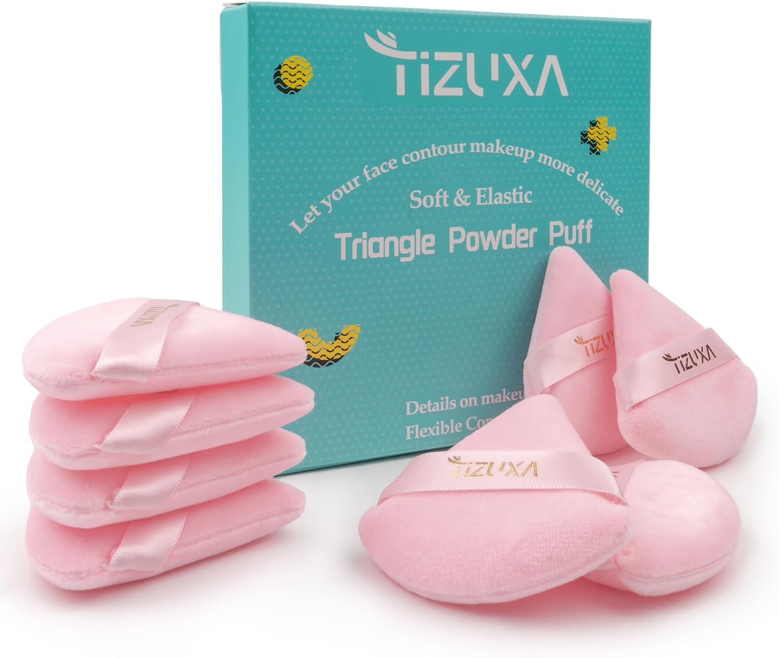 Flytianmy 16Pcs Triangle Powder Puffs, Face Makeup Puff for