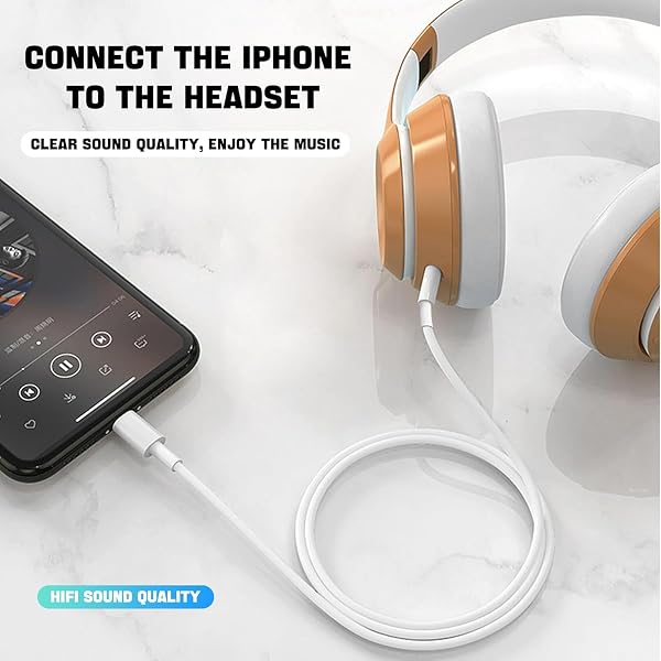 Aux Cable for iPhone in Car 3.5mm Aux Cord Compatible with iPhone 14/14 Pro/14Pro Max/13/13 Pro/12/12 Pro/11 Pro/11/Xs/XR/X/8/7 for Car Stereo/Headphones/Speaker Support All iOS System-White(1M) - 2