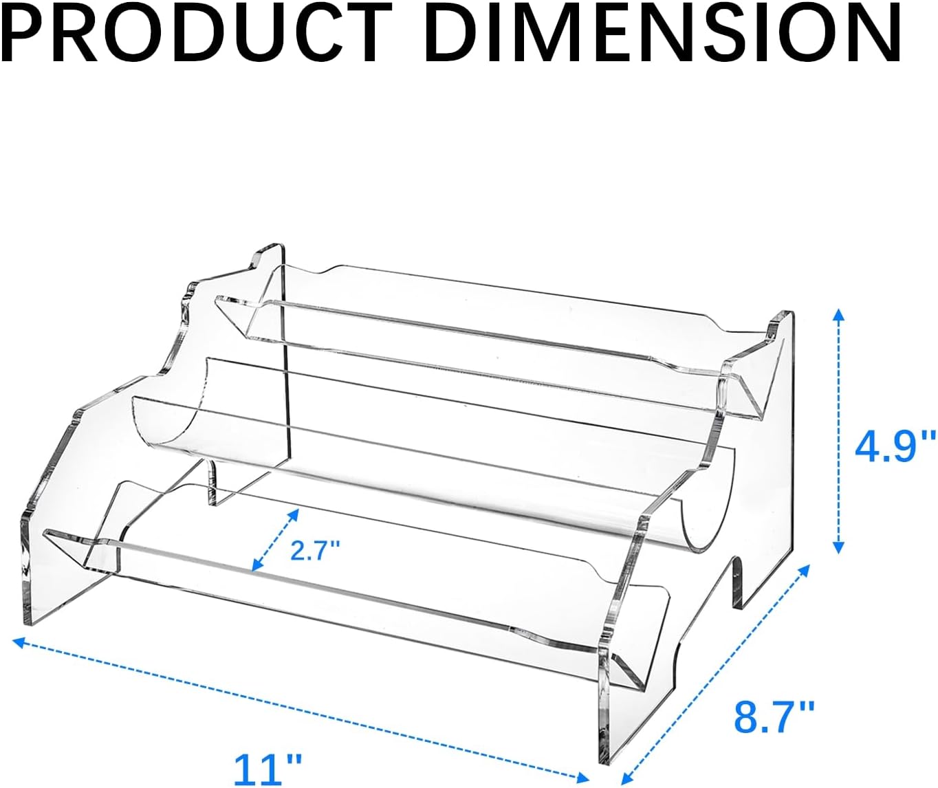 Yopay 3 Tier Acrylic Cracker Trays for Serving, Clear Macaron Display Tray, 11 Inch Biscuit Cracker Holder Stand for Wedding Home Party Events - Image 2