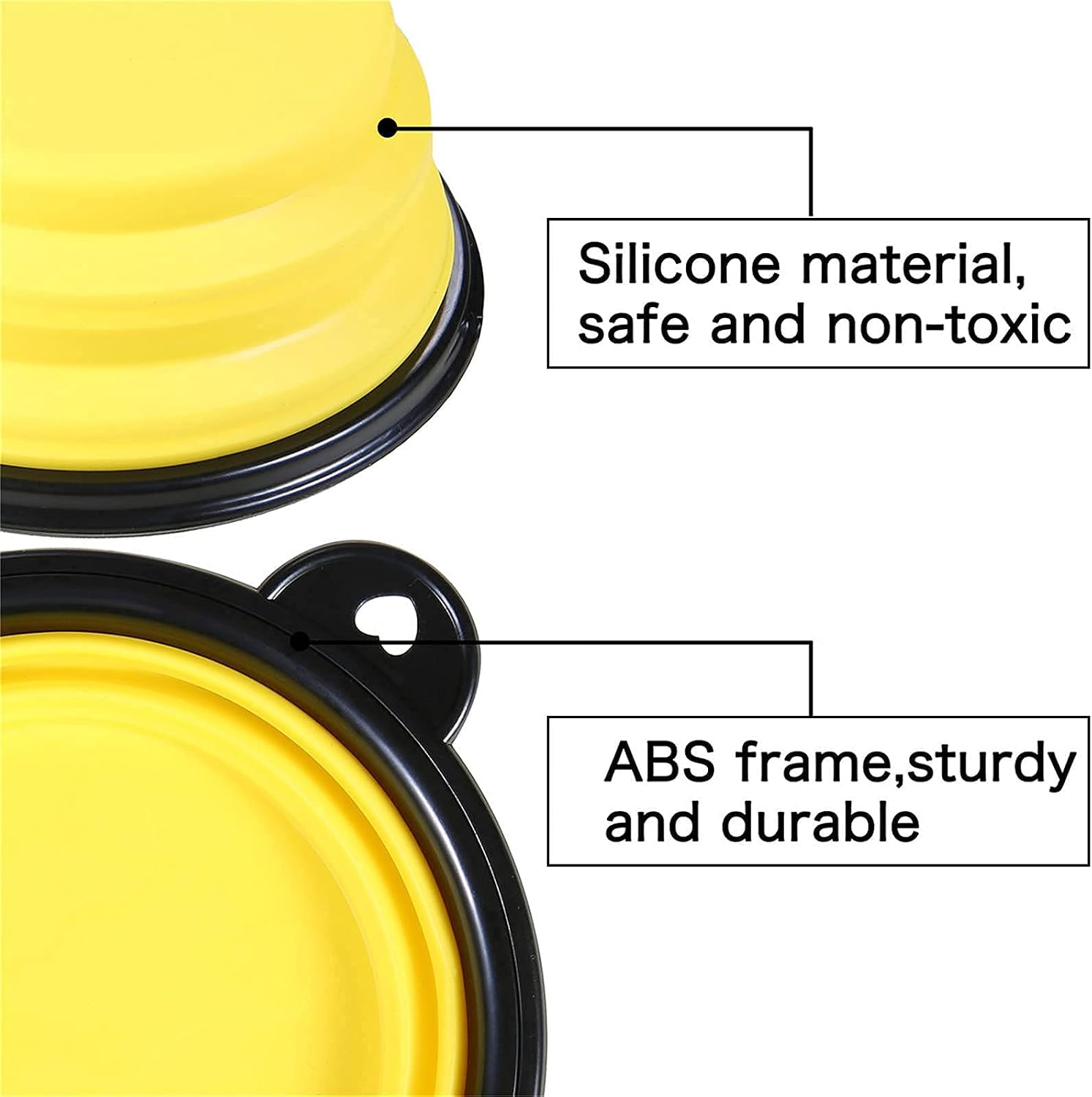 Collapsible Dog Bowl,Collapsible Dog Water Bowls for Cats Dogs Portable Pet Feeding Watering Dish,Portable Dog Water Food Bowl with Carabiner (Small(350ML) - Image 4