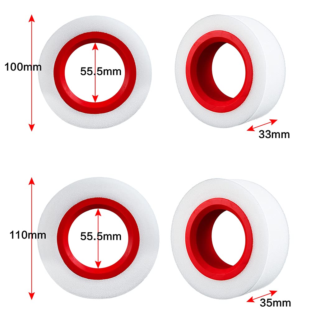 RCLIONS 4pcs RC Tire Foam Inserts 110mm Soft Rubber Inner for 1.9inch 115-120mm RC Car Wheel Tires Axial SCX10 90046 TRX4