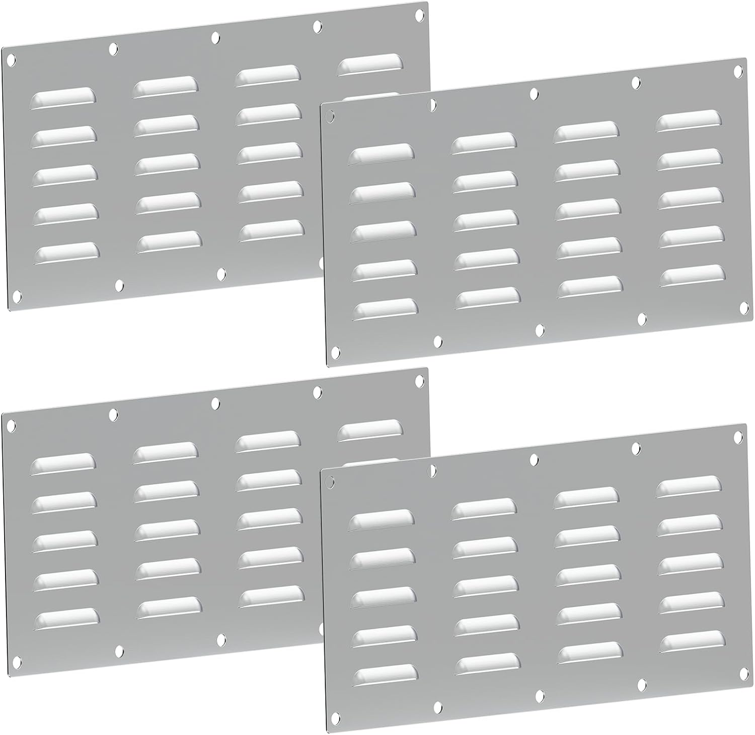 4 Pack Stainless Steel Venting Panel for Grill Accessory Stainless Steel Vent Cover Grill Vent for Masonry Fire Pits Outdoor Kitchen Vent, 15" by 4-1/2"