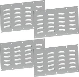 4 Pack Stainless Steel Venting Panel for Grill Accessory Stainless Steel Vent Cover Grill Vent for Masonry Fire Pits Outdoor Kitchen Vent, 15" by 6-1/2"
