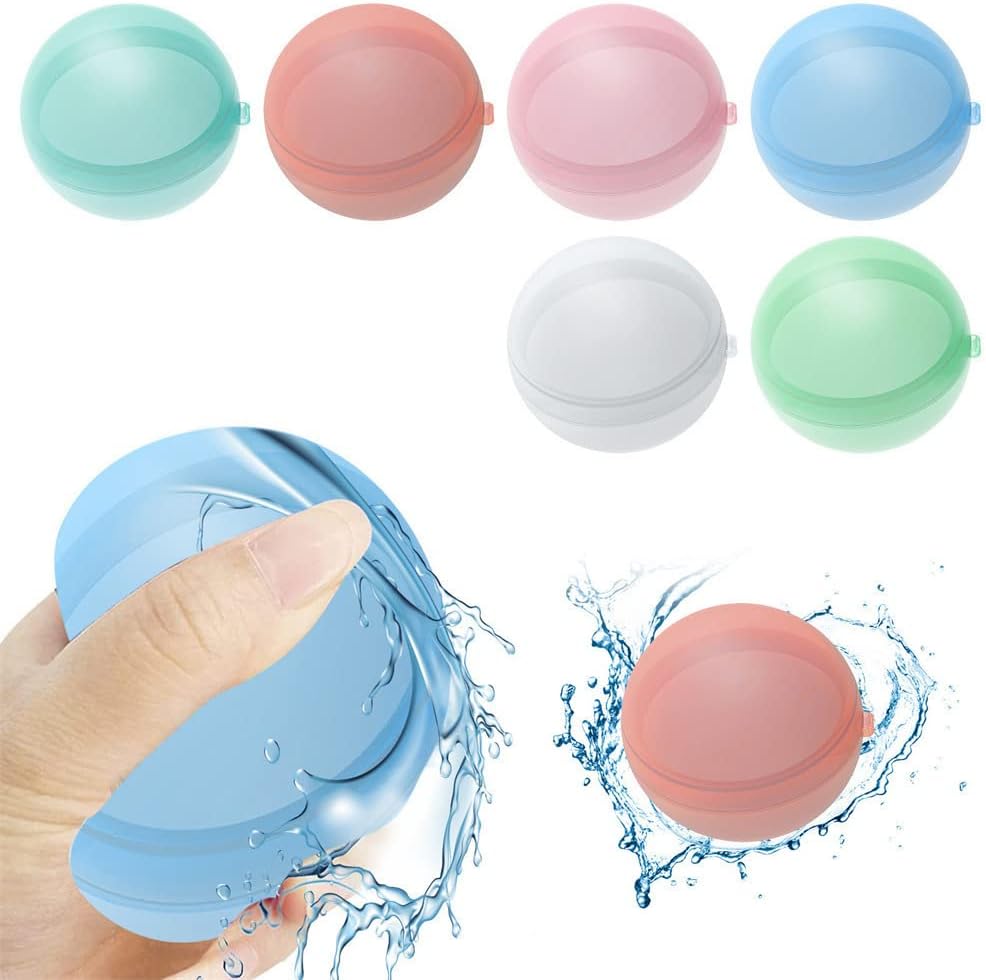 Generic 12pcs Reusable Silicone Water Balloons, Summer Party Water Toys, Water Bomb Splash Balls for Kids & Adults, Unisex, All Ages