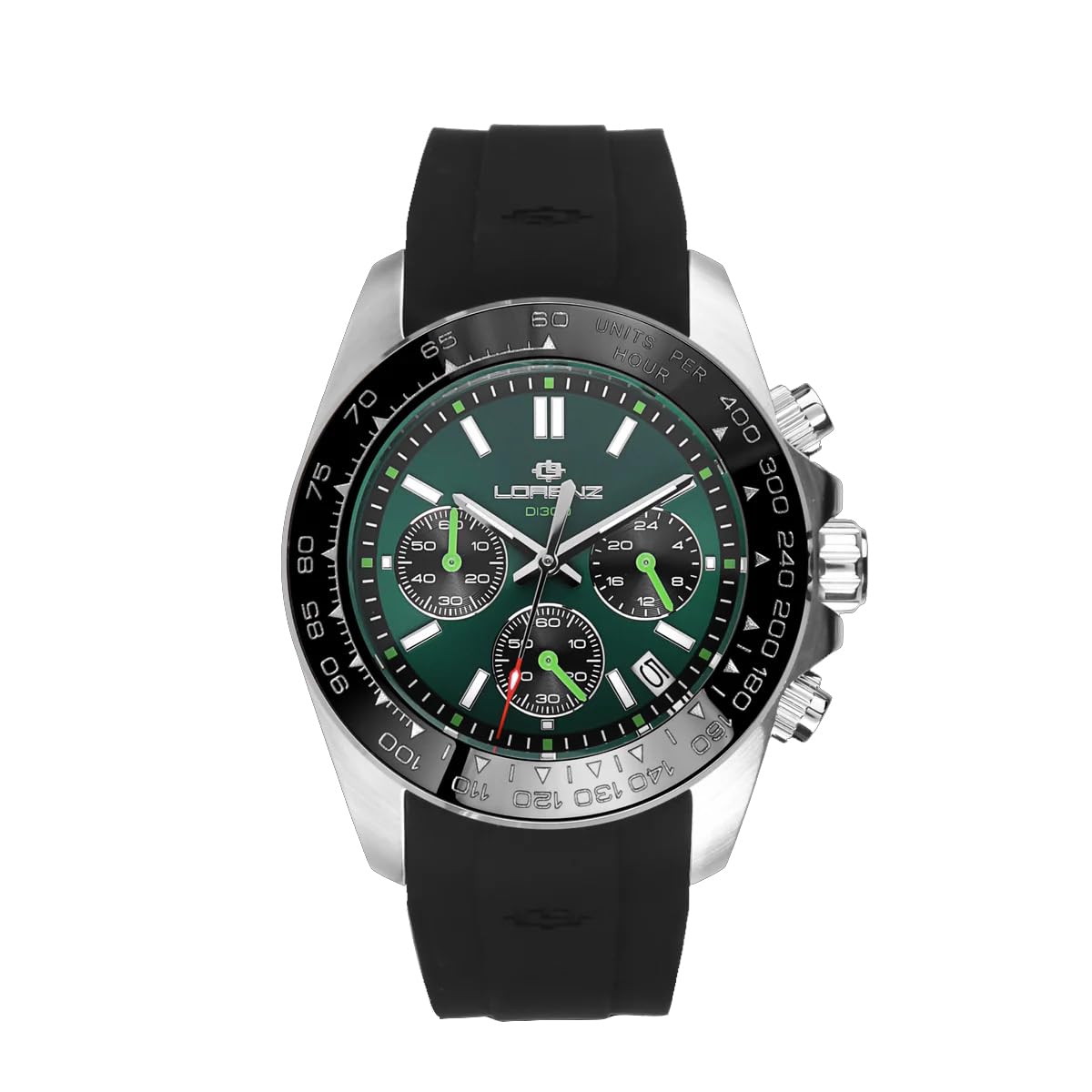 Lorenz DI300 Chronograph 030274EE - Orologio da Uomo Sportivo - Cronografo Subaqueo Professionale fino a 300 metri con Cinturino in Resina