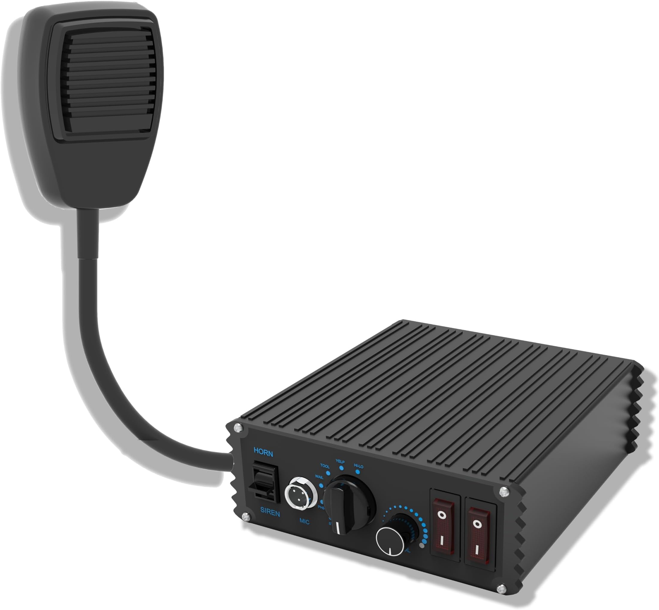 Prairie Falcon 100 watt Police Siren and Emergency Vehicle Siren System with Horn and PA Microphone