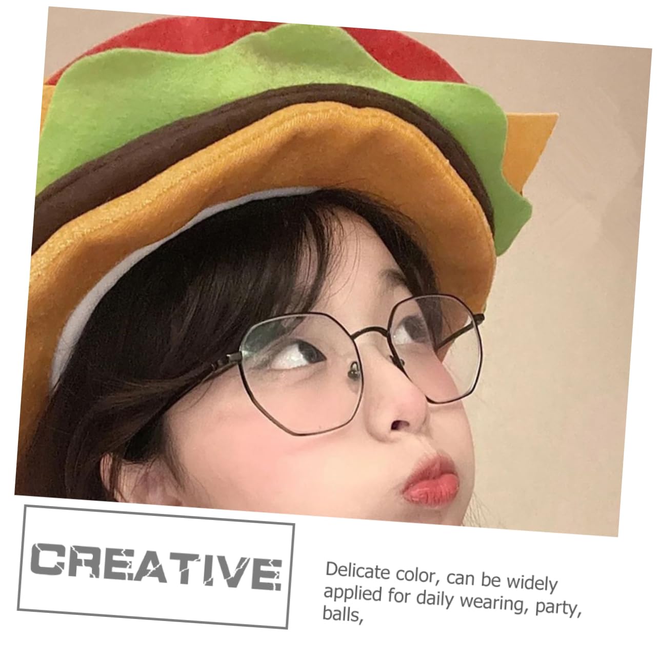 4piezas Sombrero De Hamburguesa Decorativo Para Fiestas y Halloween Gorro Ligero De Comida Rápida Accesorio Divertido Para Fotos y Disfraces Diseño Cómodo y Adecuado