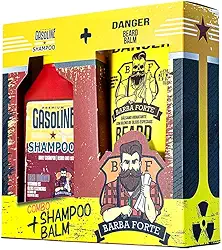 Combo Shampoo Uso Diário Gasoline 250ml + Bálsamo Hidratante Beard Balm Danger 170g - Barba Forte