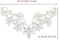 Vista 132 de PEARLY JUN Apliques de diamantes de imitación de plata con apliques de diamantes para vestidos, costura a mano, proyectos de manualidades, ropa