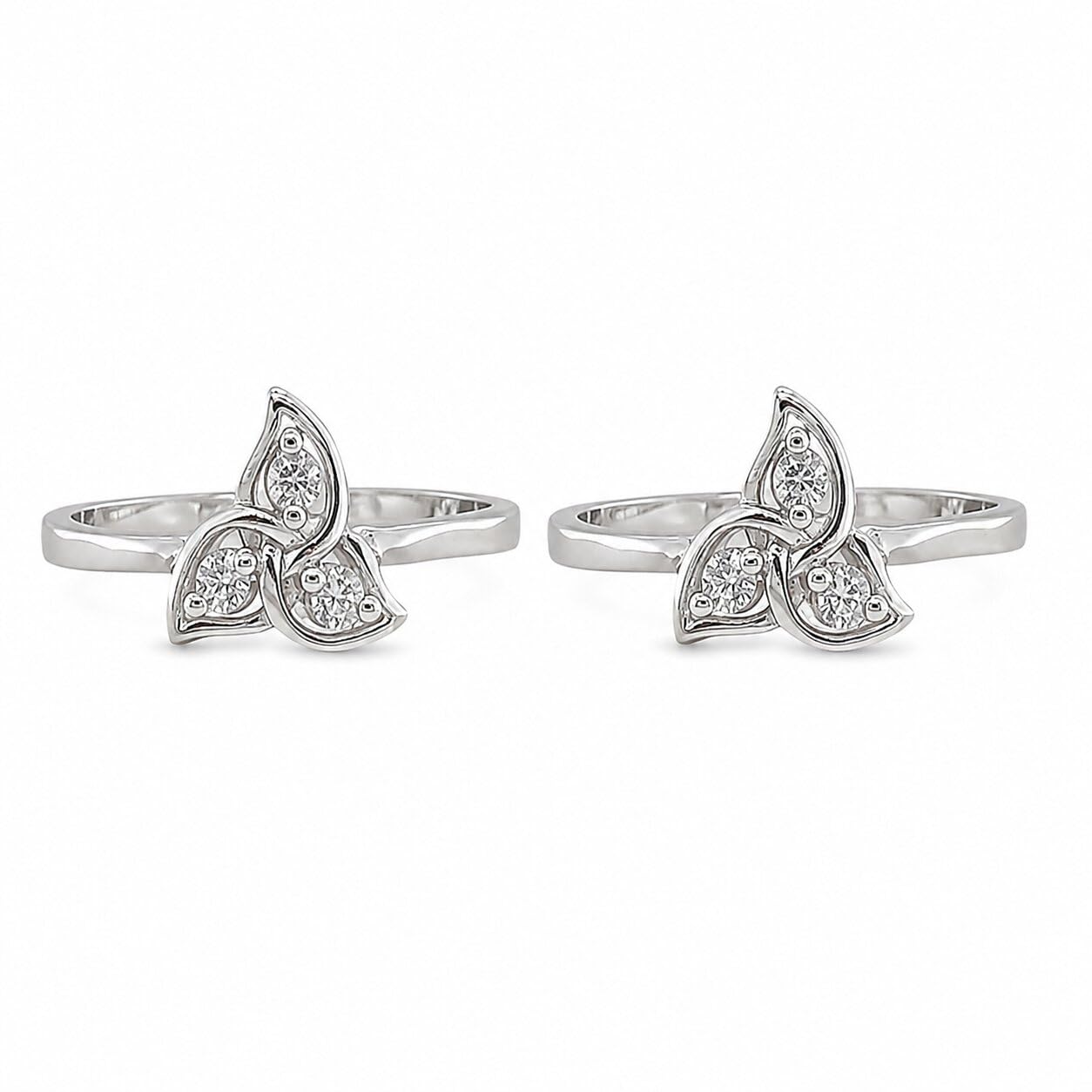 sahiba gems 925 Sterling Silver Designer Toe Rings for Women | Flower Zircon Band Bichiya | Pair of 2 | Lightweight & Skin Friendly I Naver Black-picture-27