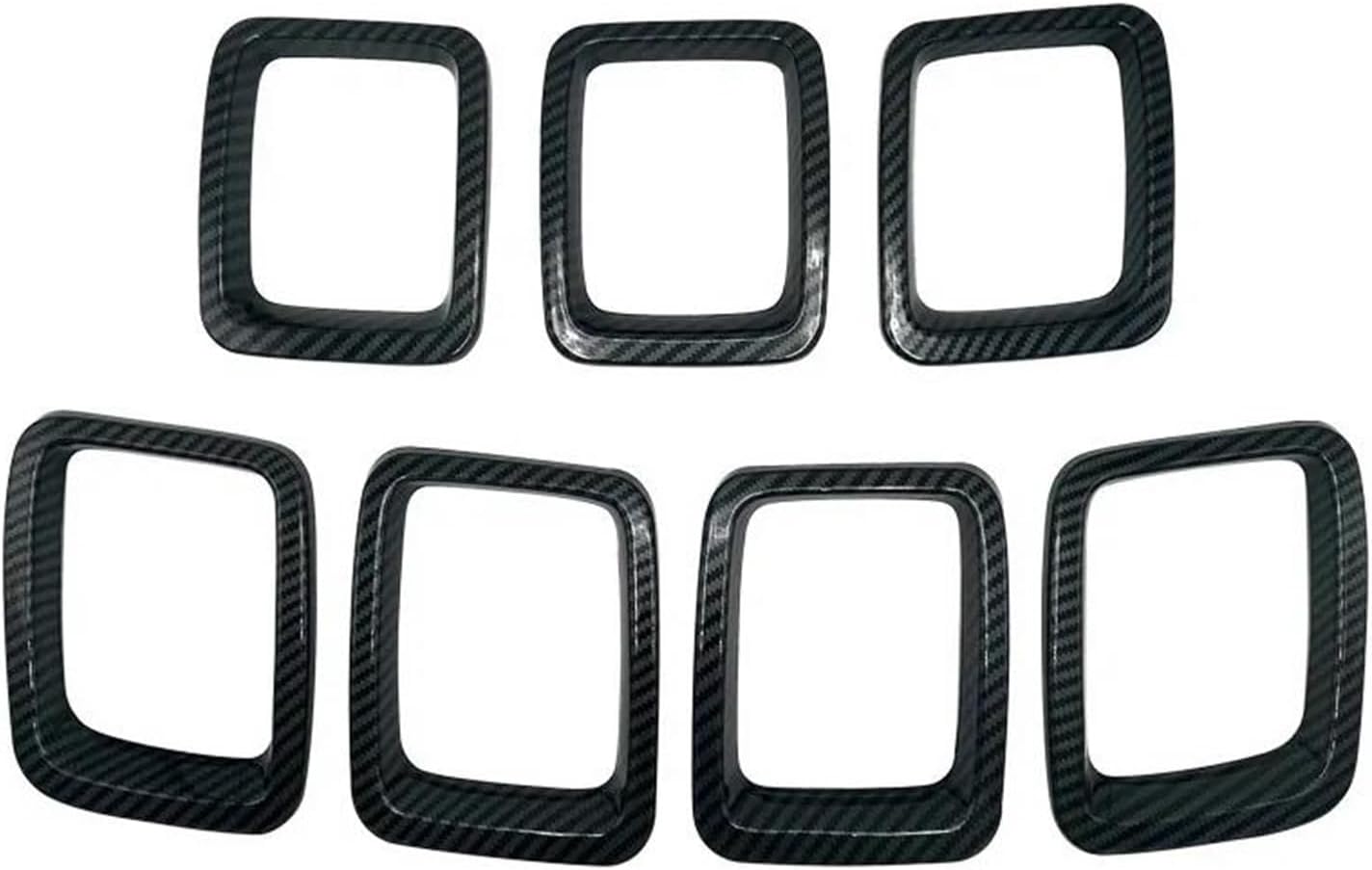Front Bumper Grille For Jeep For Compass MP 2017 2018 2019 2020 Car Front Grill Cover Frame Trims Kit(Carbon fiber)