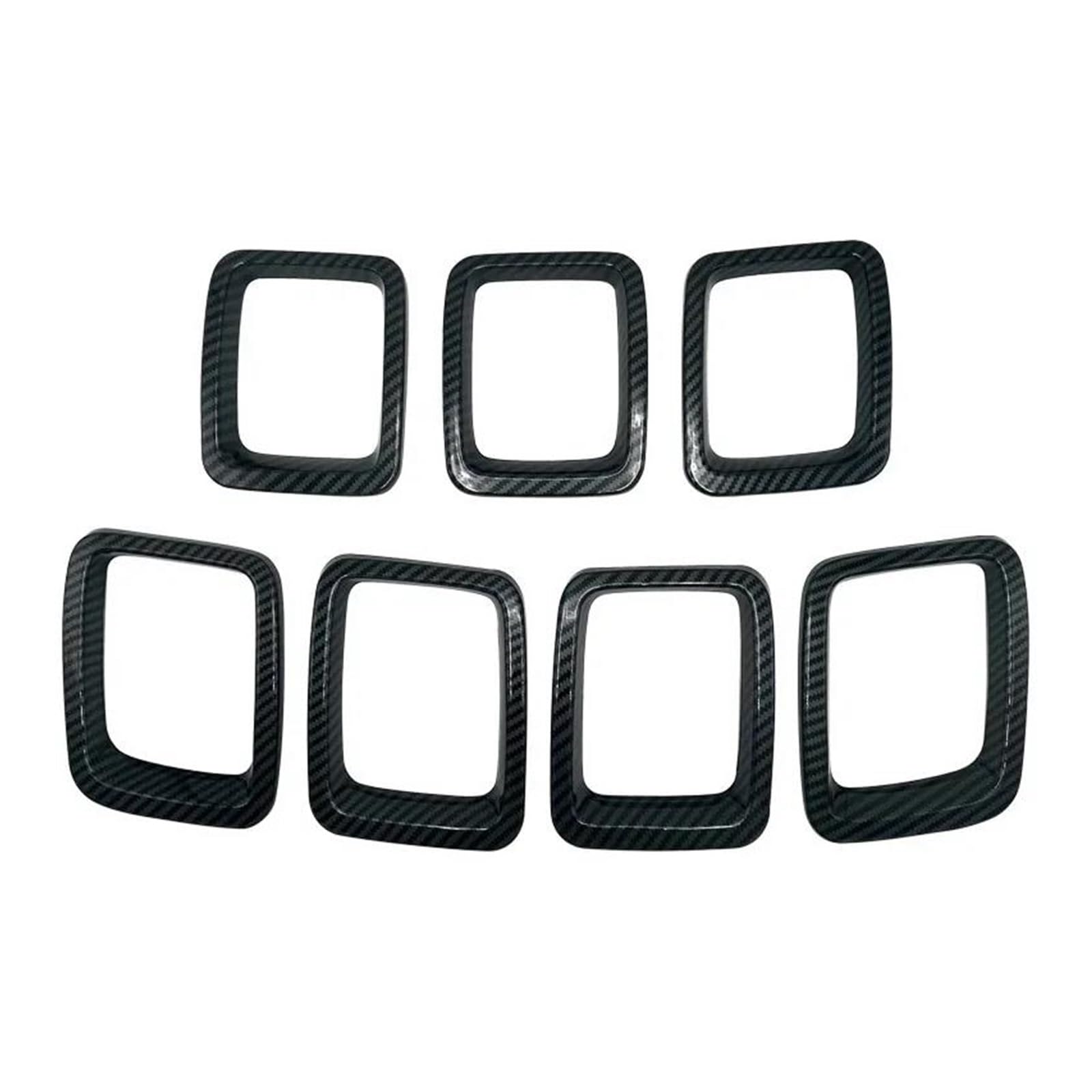 Front Bumper Grille For Jeep For Compass MP 2017 2018 2019 2020 Car Front Grill Cover Frame Trims Kit(Carbon fiber)