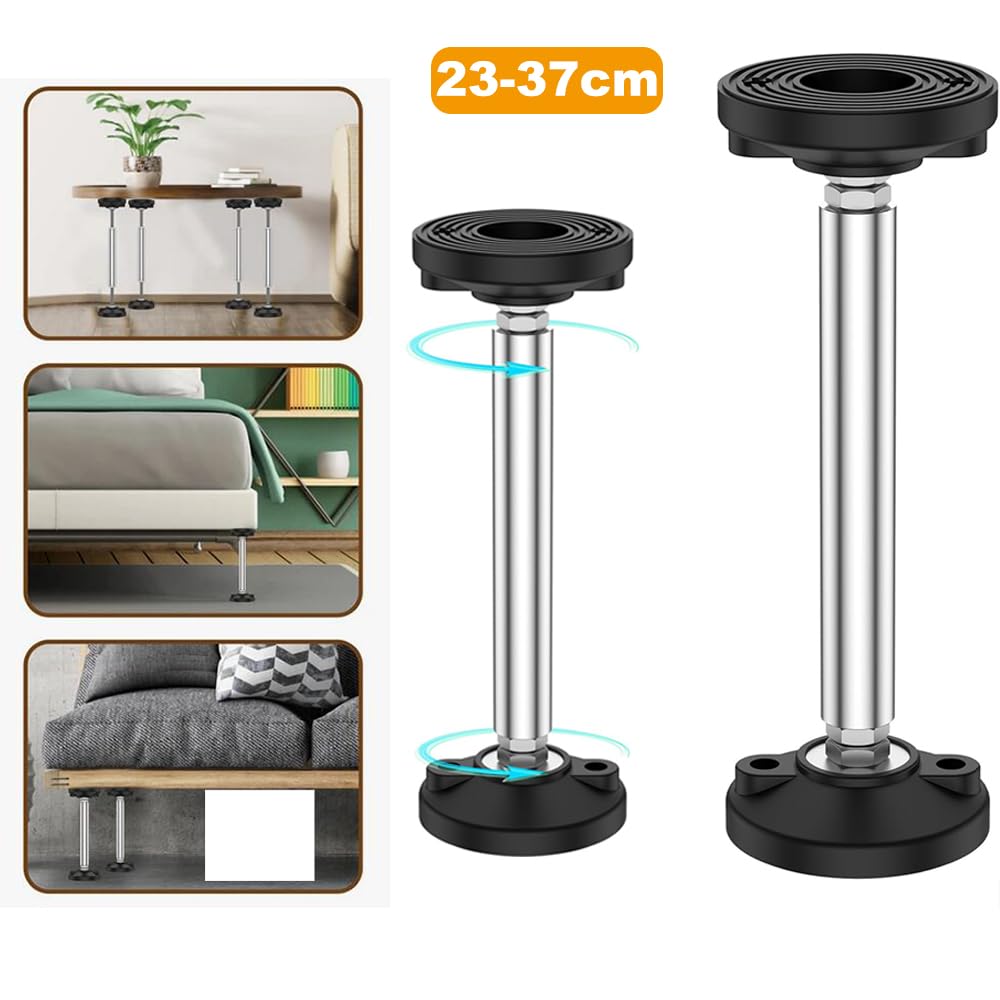 Niciksty Telescopic Rod Bearing Bracket - 304 Stainless Steel Adjustable Support Pole for Cabinet Bathroom, Kitchen & Table - Image 2
