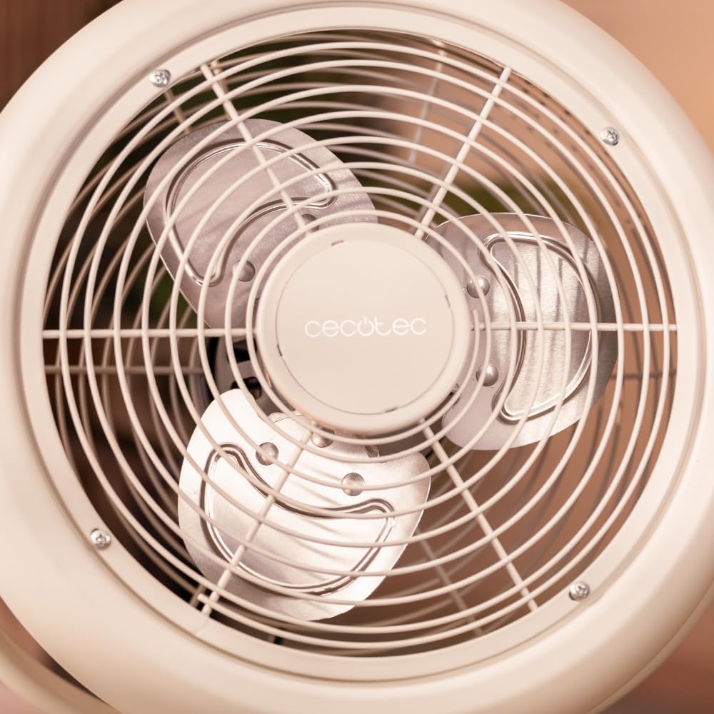 Cecotec - Standventilator EnergySilence 250 ClassicStyle Beige 25 W, 10 Zoll Durchmesser, 3 Aerodynamische Flügel, Verstellbare Neigung, 2 Geschwindigkeiten, Elegantes Design, Beige Farbe