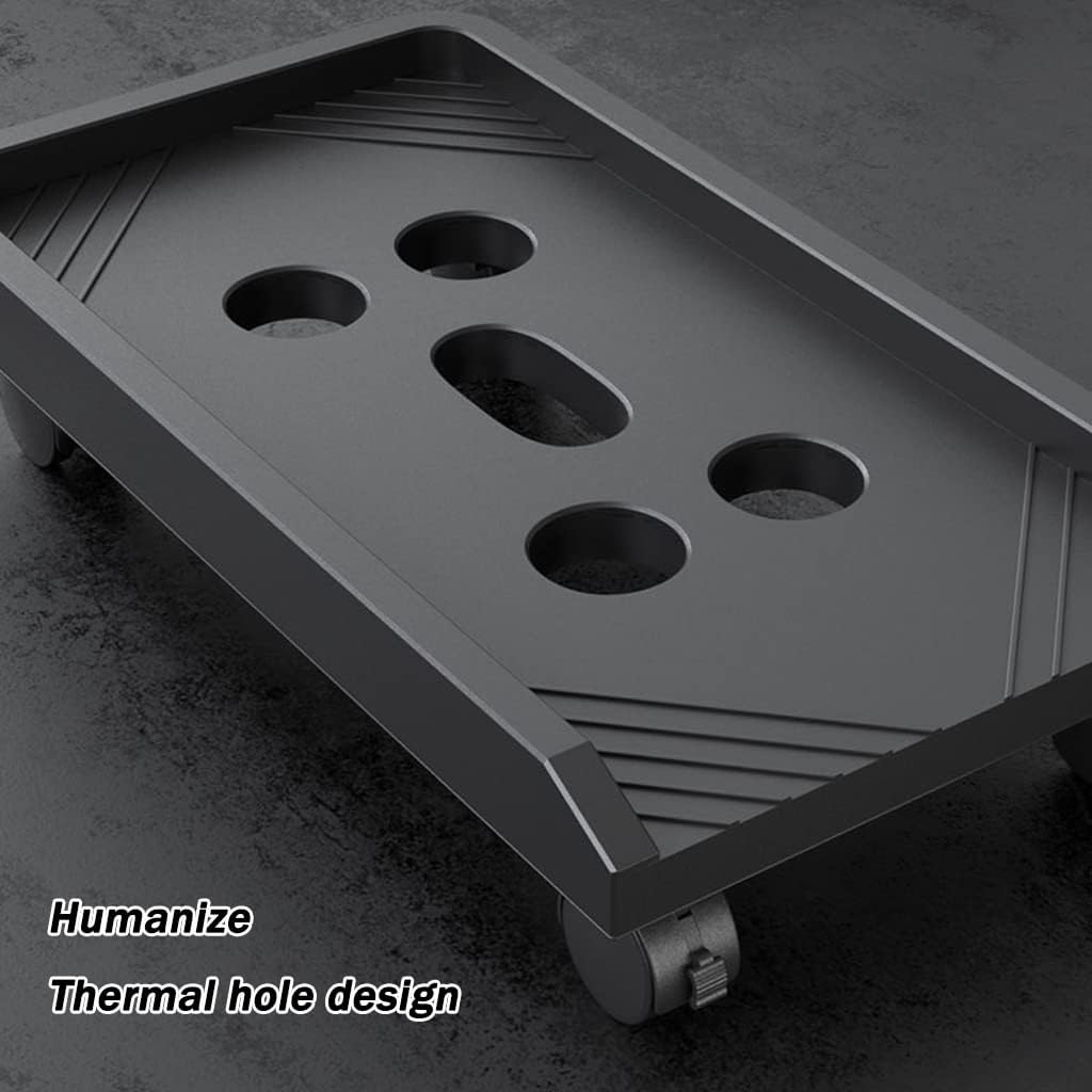 Pc Tower Stand, Mobile PC Stand Desktop Tower Computer Floor Stand CPU Cart Holder Rolling Caster Wheels with 4 Rolling Caster Wheels for Home Office Under Desk (Color : White Brakes, Size : 455 * 22