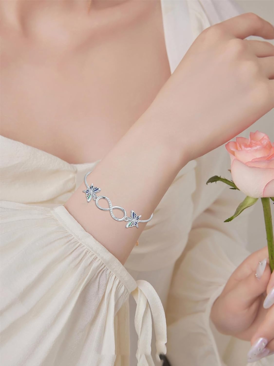 Dorunmo Turtle/Wave/Starfish/Butterfly/Hummingbird/Cardinal Bracelet 925 Sterling Silver Infinity Ankle Bracelets for Women Jewelry for Wife Girlfriend Mom Her