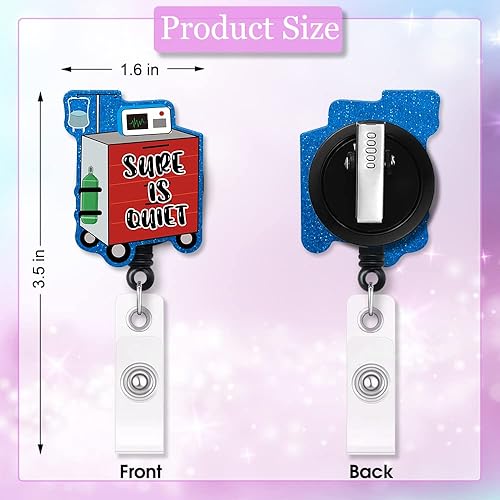 Miniatura 2 de Sure is Quiet - Carrete retráctil divertido para enfermera, médico, RN ER, equipo de trauma de respuesta rápida (azul)