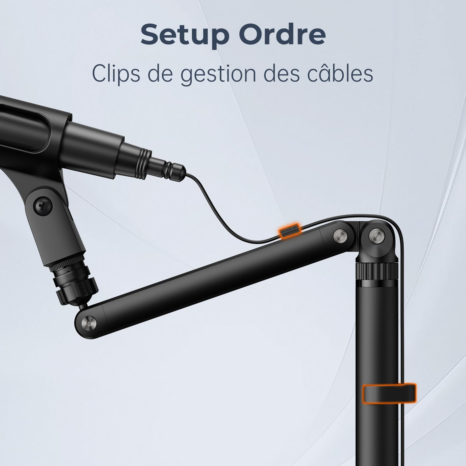 Support de Micro Bureau, Bras de Fixation Réglable avec 1/4"-3/8"-5/8" Adaptateurs pour Blue Yeti, Fifine, HyperX, Caméras et Webcams - Idéal pour Enregistrement, Podcast et Streaming