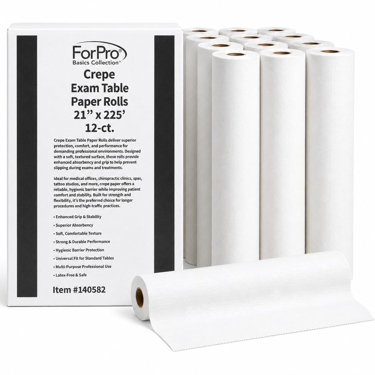 ForPro Basics Smooth Exam Table Paper Rolls, 12ct, 21" x 225' — Amazon image 12