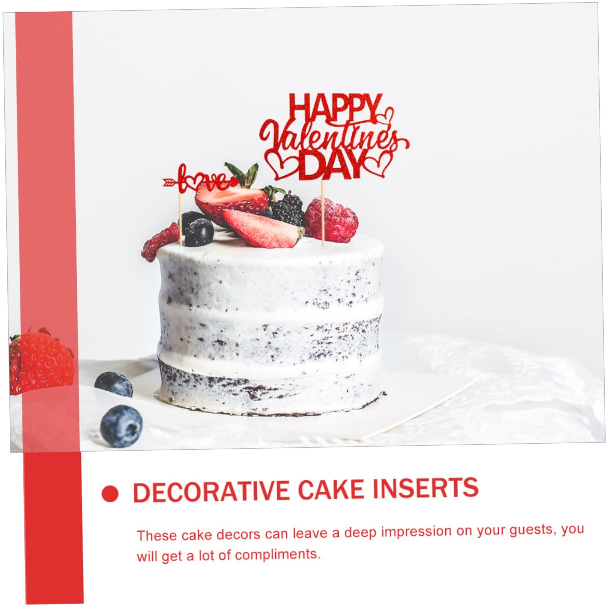 Alasum 250pezzi Decorazioni Cuore Per Torte Di Toppers Per Cupcake e Dessert Sicuri e Riutilizzabili Atmosfera Romantica Per Feste e Matrimoni