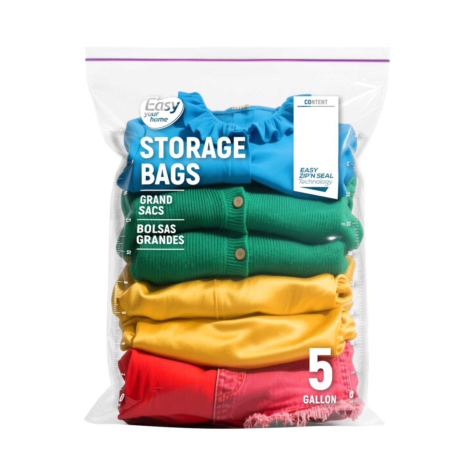 10PCS Zipper Lock Storage Bags 18"x24",Reusable Extra Large Size Plastic Freezer Bag with Zipper for Food,Clothing,Travel,Moving,BPA-Free,2-Mil Thick