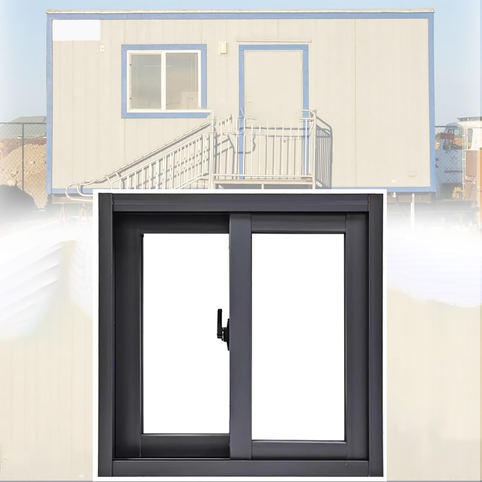 Schuppenfenster für den Keller, mit Fliegengitter und Sicherheitsglas, Schiebefenster für Schuppen, Hühnerställe und Keller(50cm/19.6in)