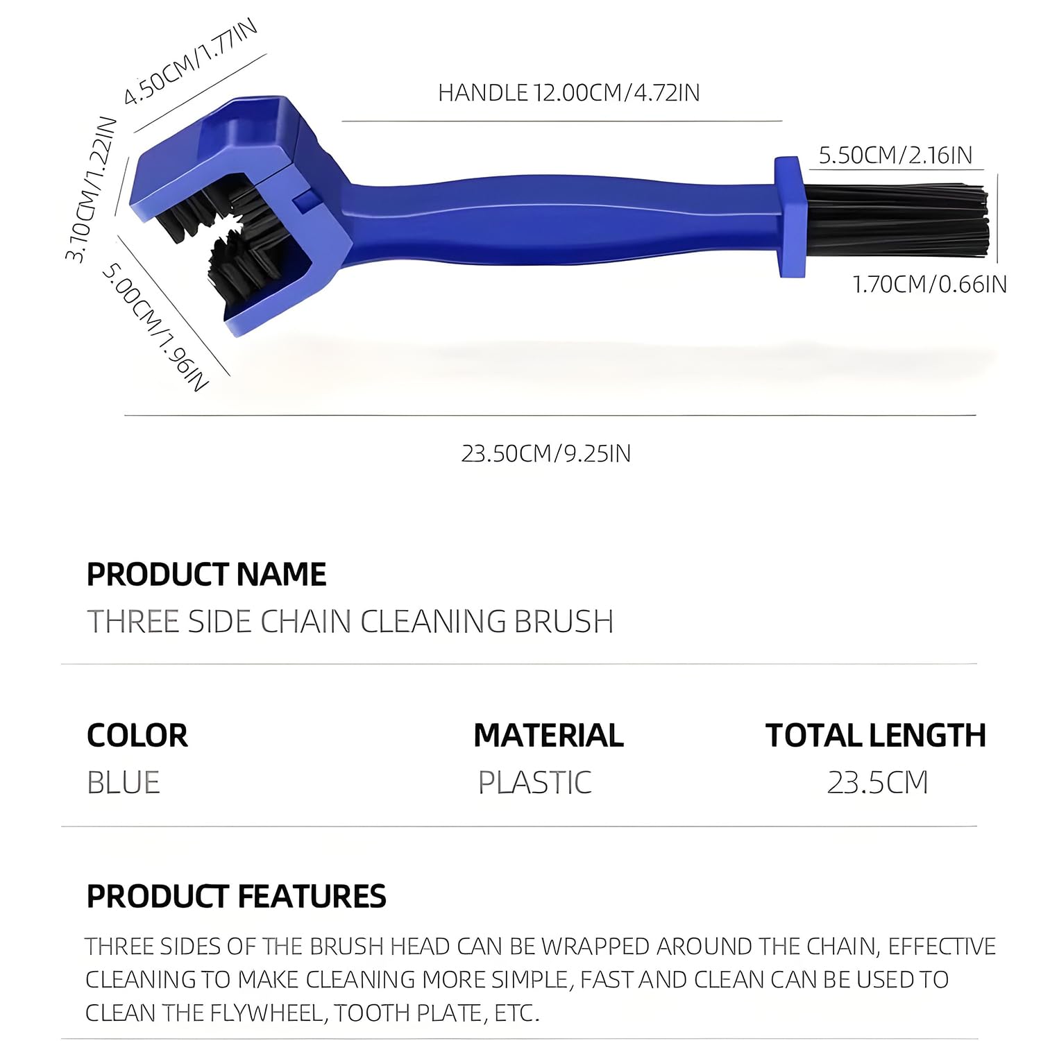 Oblivion Chain Cleaner Brush - Multi-Purpose Bike Chain Brush Cleaning Tool for Motorcycles & Cycles, Durable Soft & Long Bristles Ideal for Quick Cleaning of Cycles & Bicycles Maintenance (Pack of 1) 1
