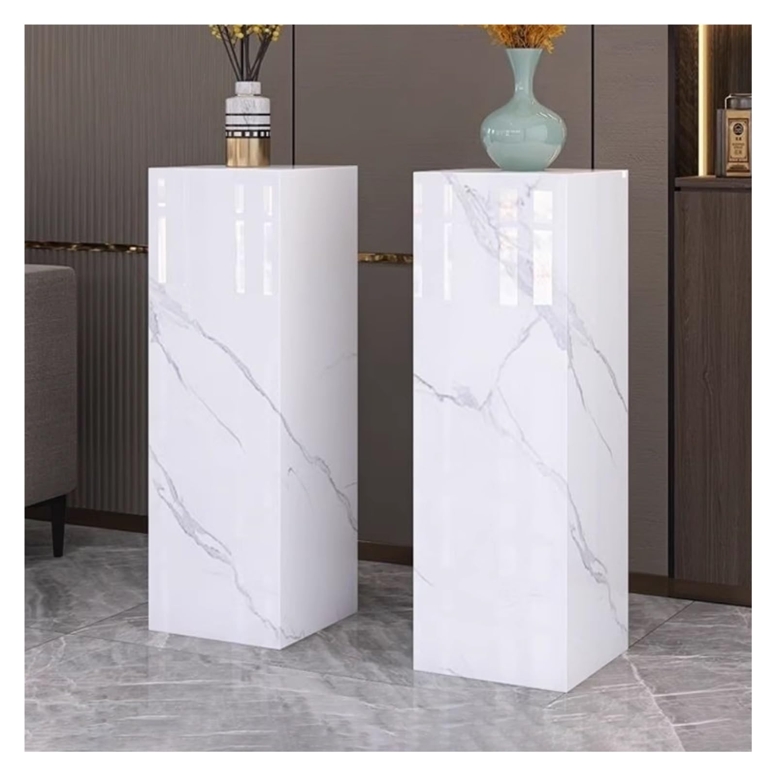 Soporte de madera con pedestal – Carga de 100 kg, 50 x 50 x 10 cm, ideal para esculturas, figuras, postres y exhibiciones decorativas, base resistente para uso doméstico y eventos
