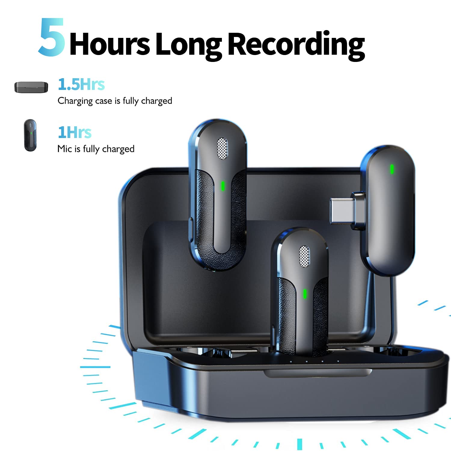 Charging times for Yonblow M8-Plus microphones and case