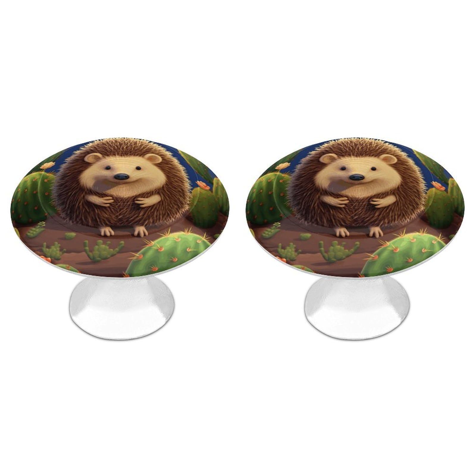 Vstadank Style Hedgehog Cactus Drawer Pulls Sturdy Stainless Steel Door Handle Round Cabinet Knobs Fashion Dresser Drawer Knobs Door Pulls Exquisite Cabinet Handles Furniture Pull 2Pcs