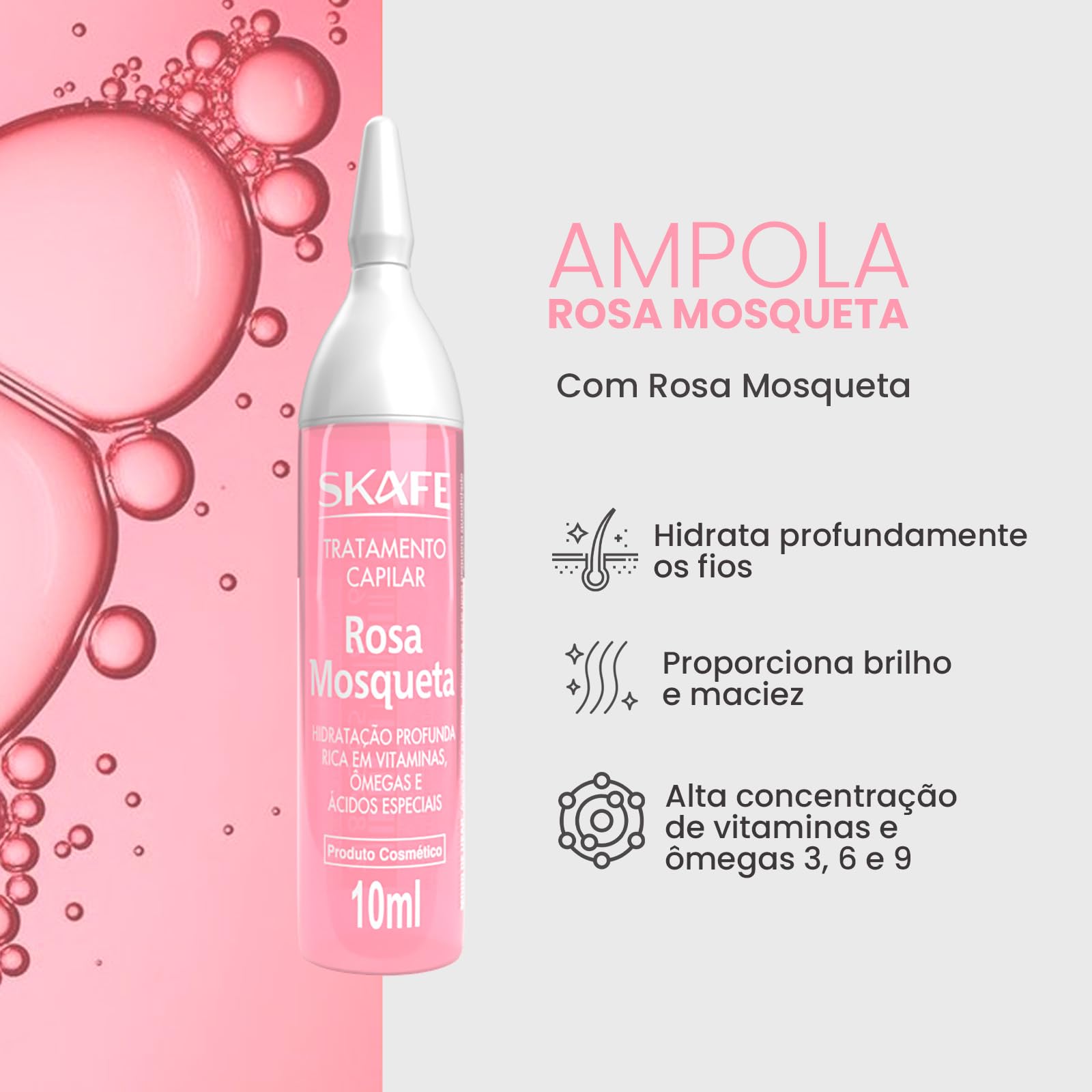 TRATAMENTO CAPILAR ROSA MOSQUETA SKAFE 10ML | Amazon.com.br