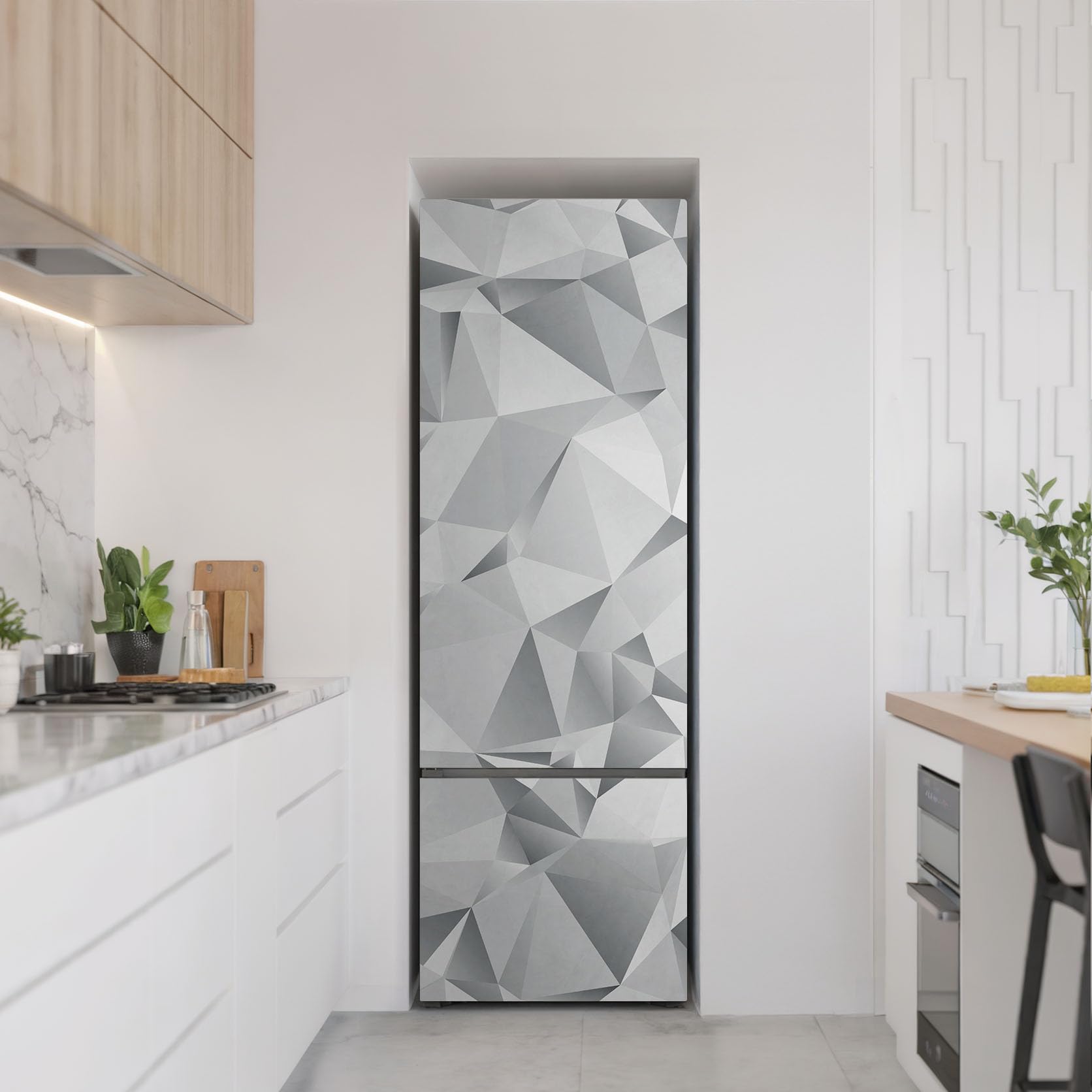 Autocollant pour Réfrigérateur 60x180 cm Protection Contre les Dégâts Décalcomanie pour Cuisine Auto-adhésif Décoration Couvrant Entièrement Sticker - Motif 3D abstrait